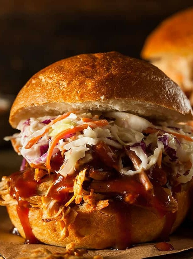 Slow Cooker Shredded Barbecue Chicken