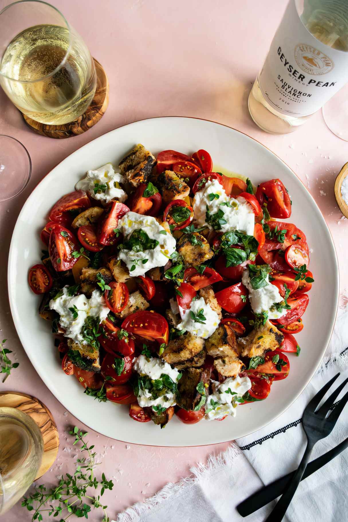 Panzanella – Herb Marinated Tomato Salad – Best Side for Lasagna!