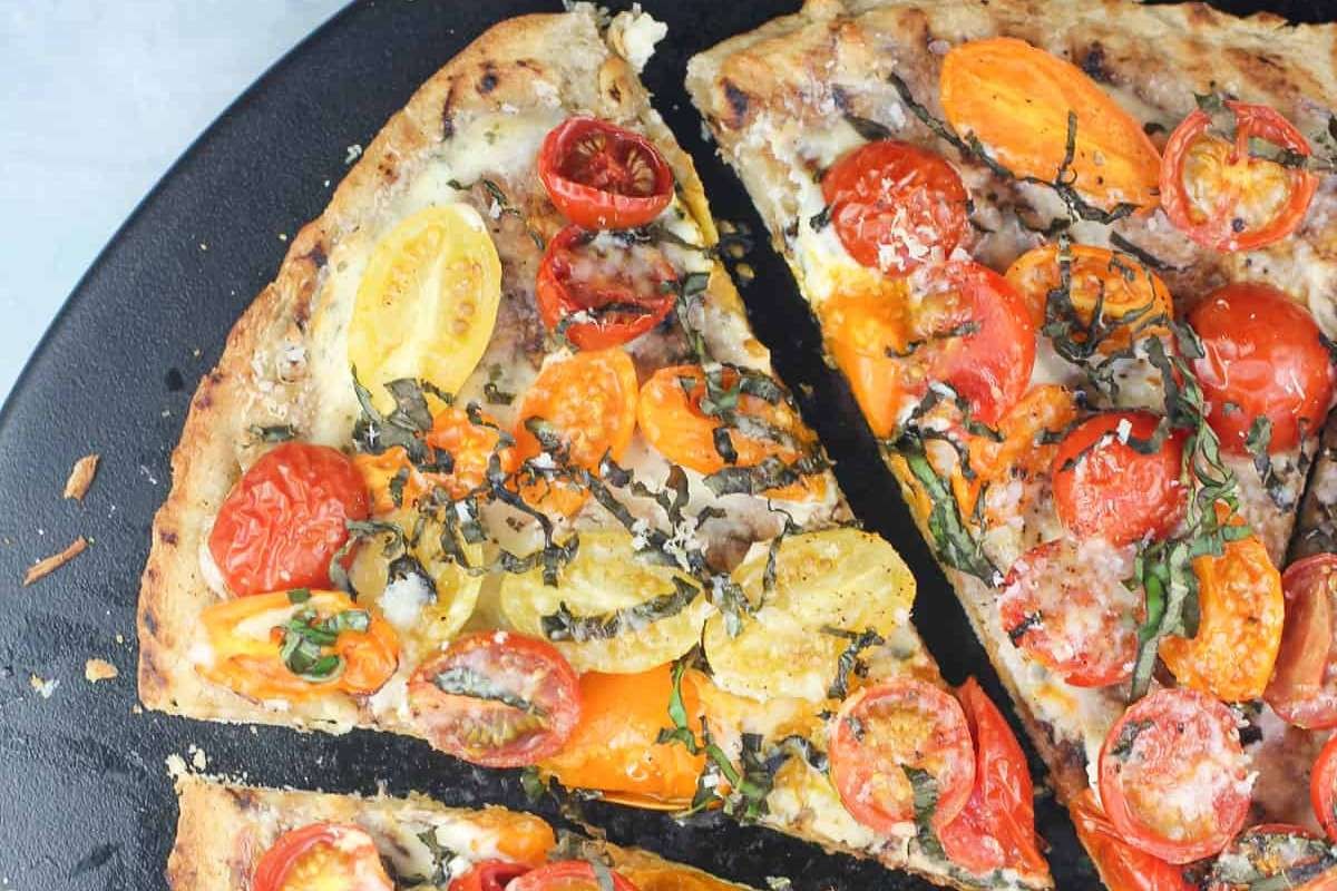 Tomato, Basil, and Boursin Pizza