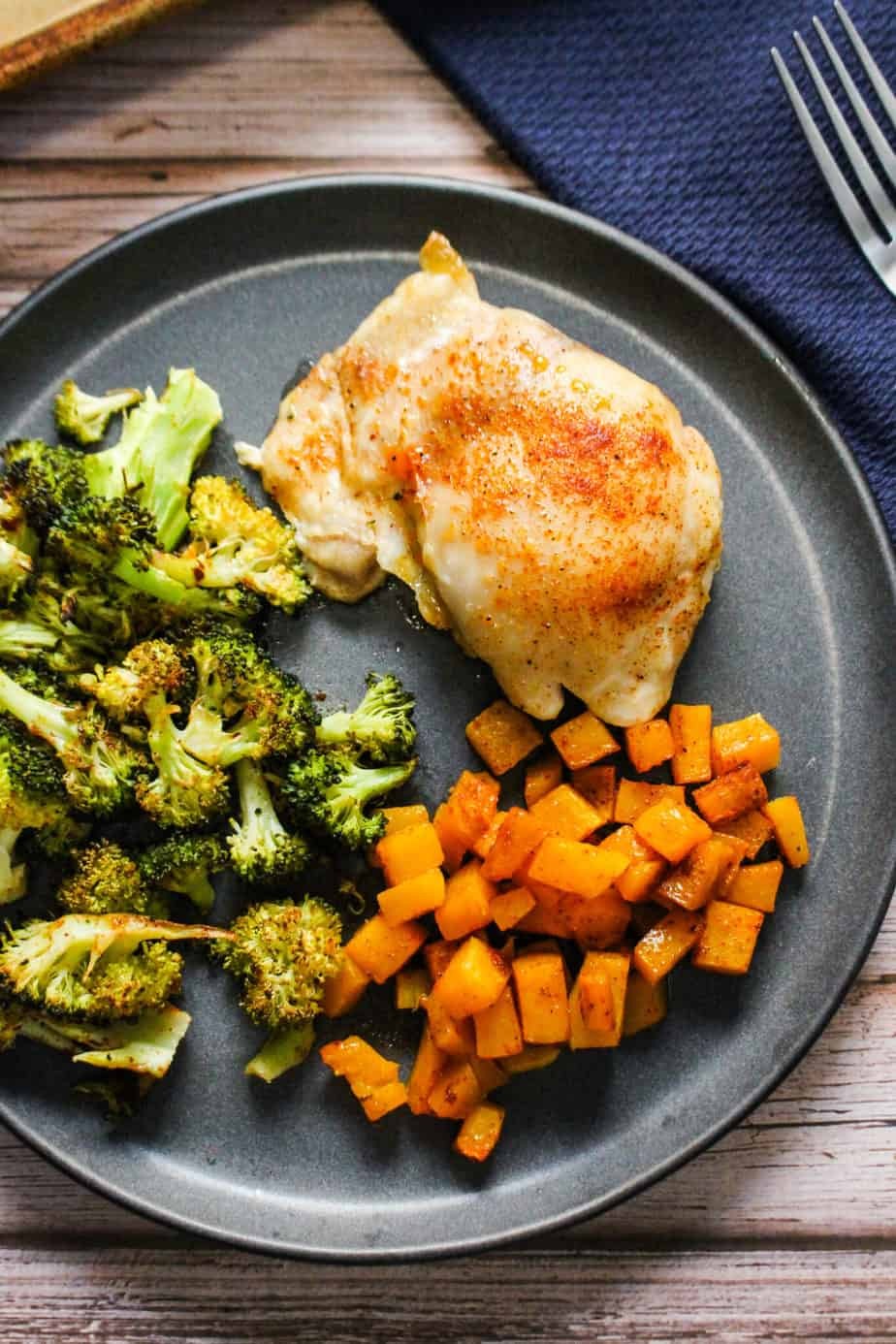 Sheet Pan Chicken Thighs, Broccoli, & Butternut Squash