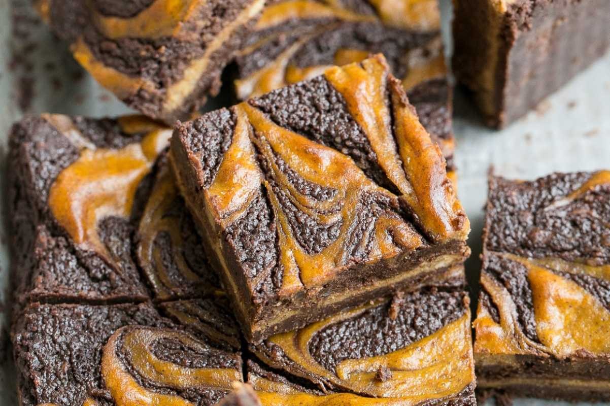 Pumpkin Cheesecake Brownies (Gluten Free + Refined Sugar Free)
