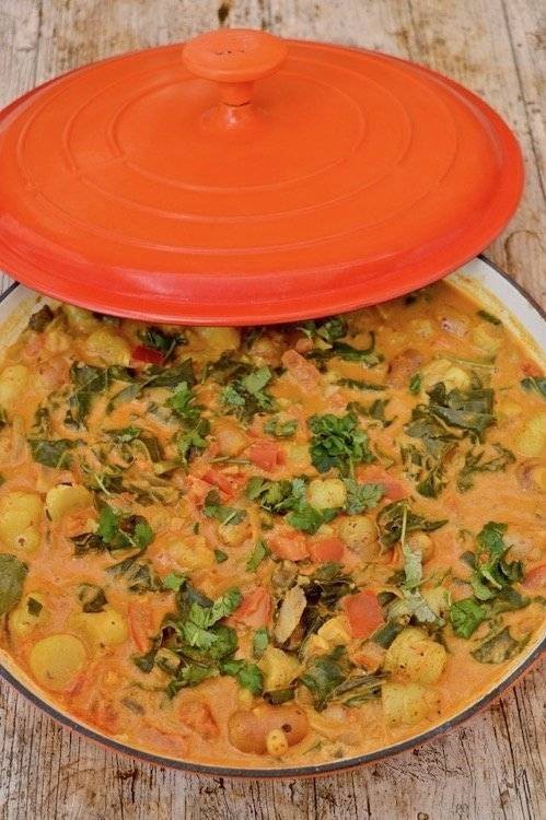 Vegan Oca Peanut Stew with Kale