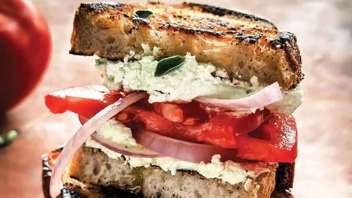 Greek Tomato Sandwich With Feta