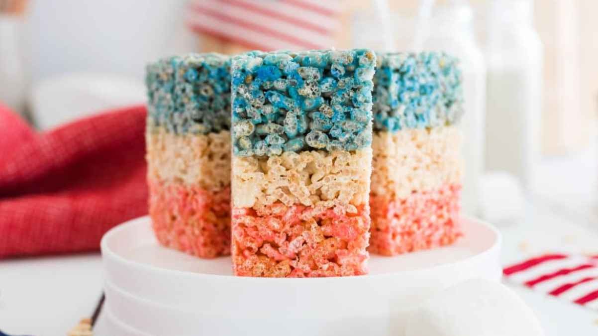 Red White And Blue Rice Krispies Treats