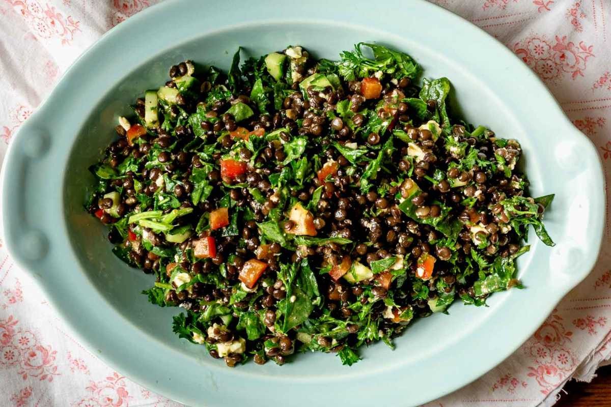 Mediterranean Black Lentil Salad