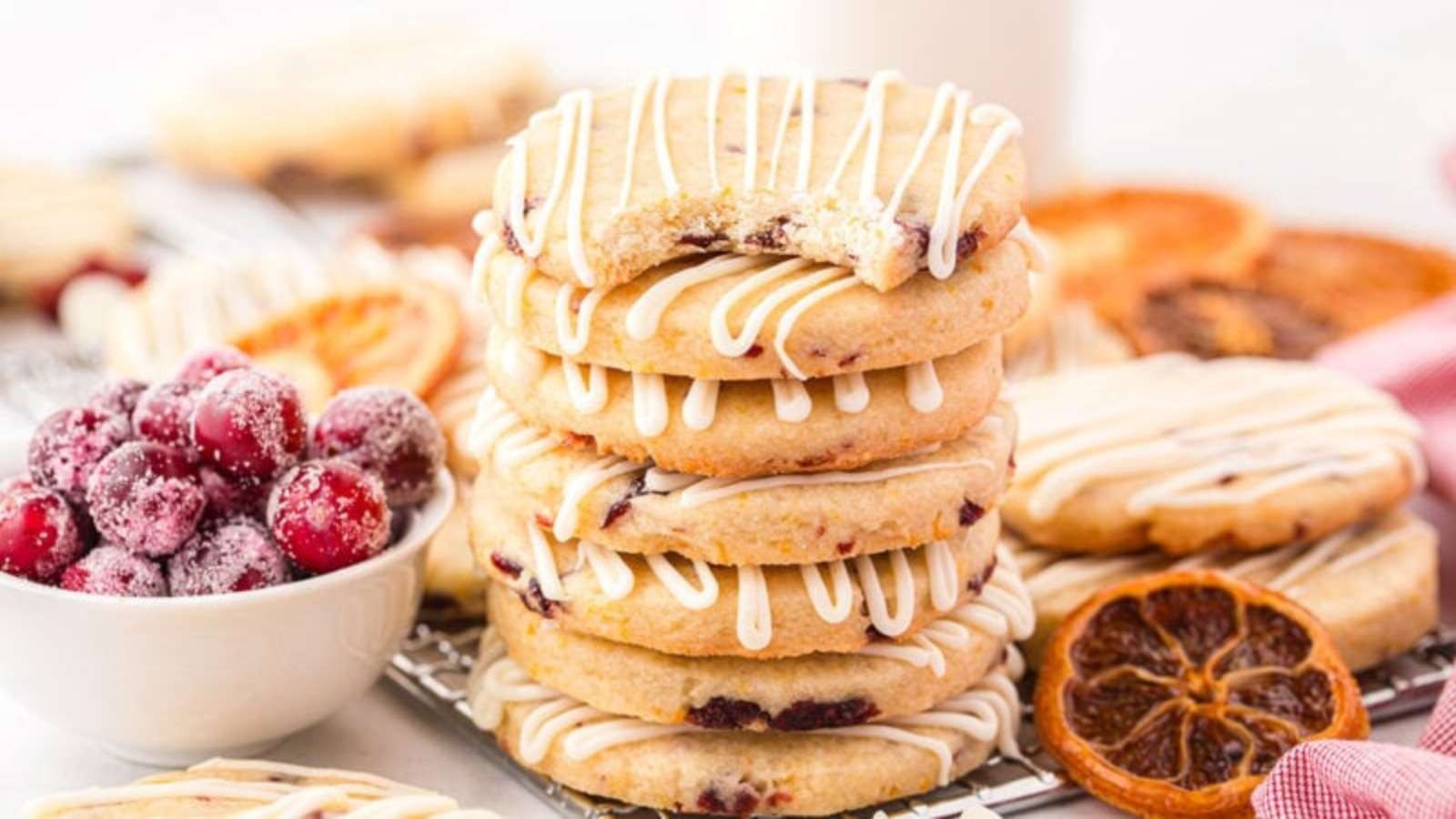 Cranberry Orange Shortbread Cookies