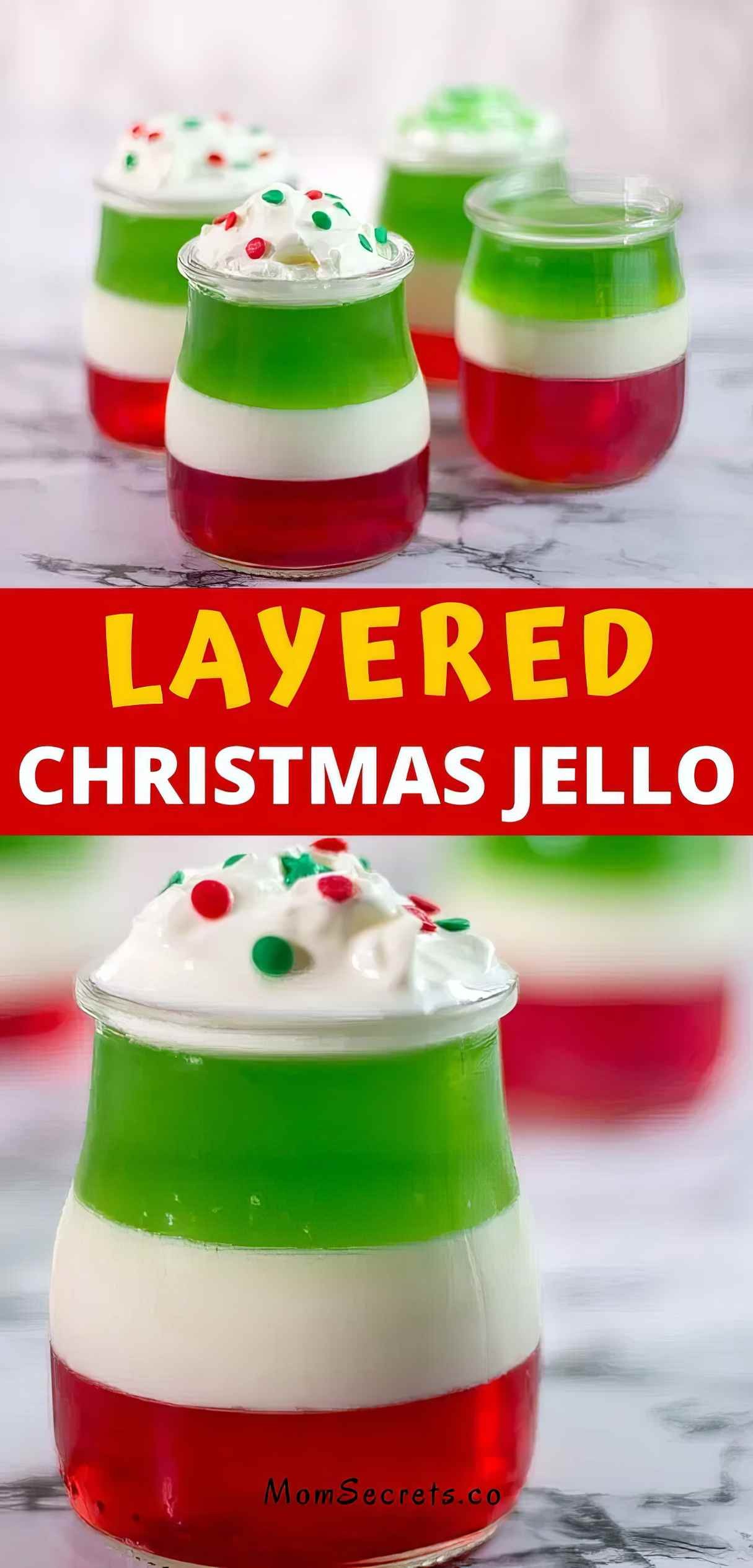Healthy Layered Christmas Jello Cups