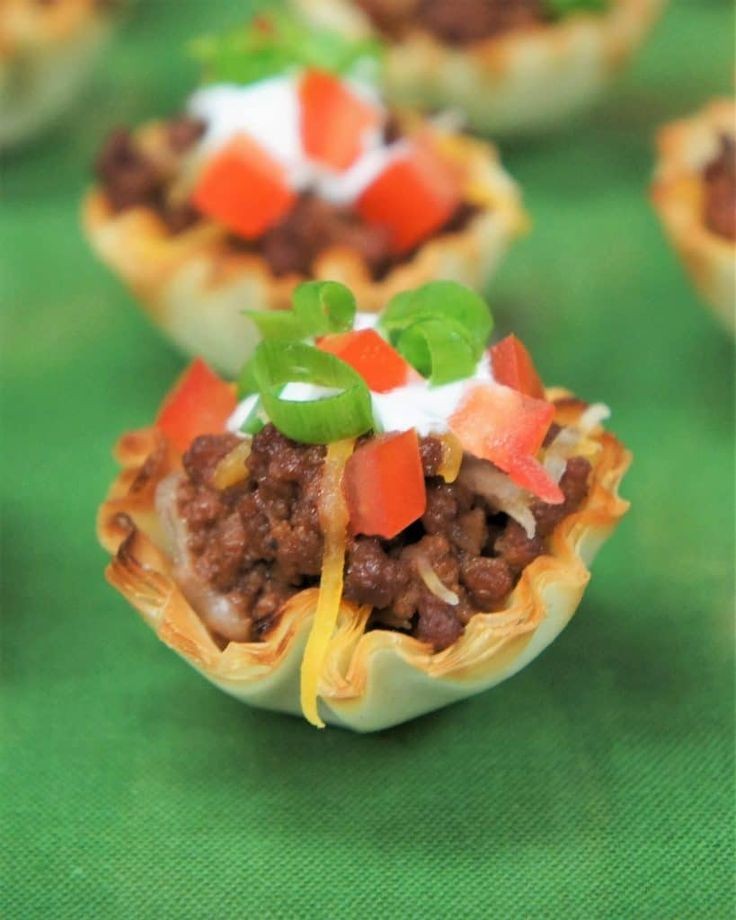 French Onion Phyllo Cups: Tartlets with Gruyère and Pickled Pomegranates