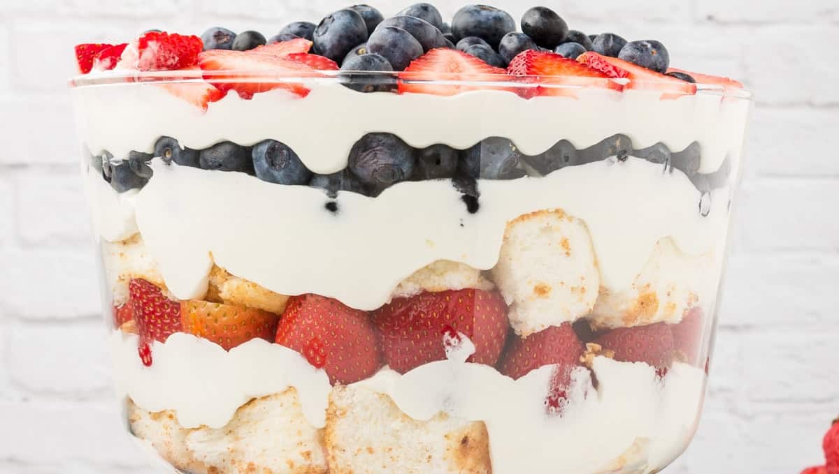 Patriotic Red, White And Blue Berry Trifle