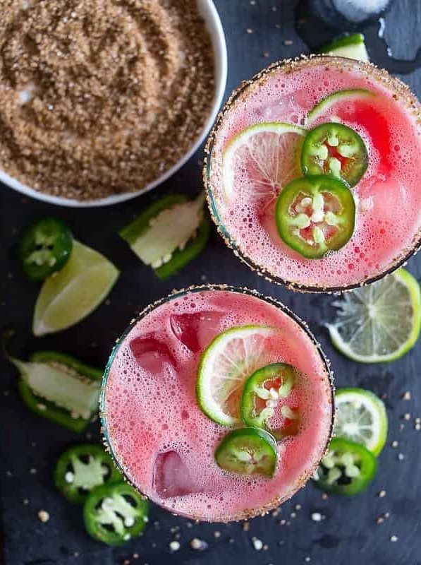 Spicy Watermelon Margarita with Tequila