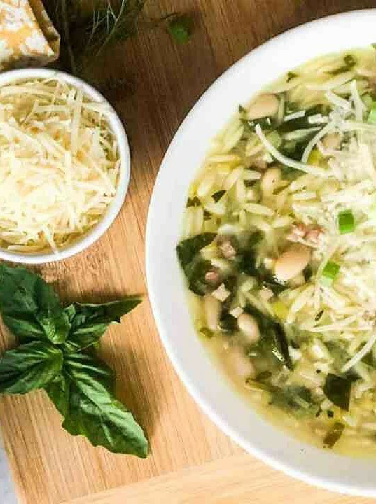 Pancetta-Infused Spring Orzo Soup