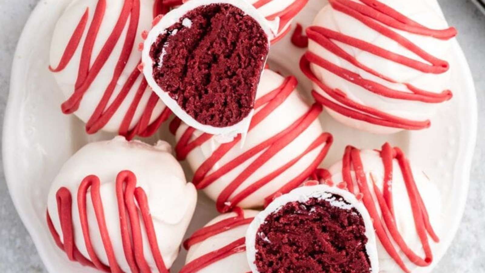 White Chocolate-Drizzled Red Velvet Delights