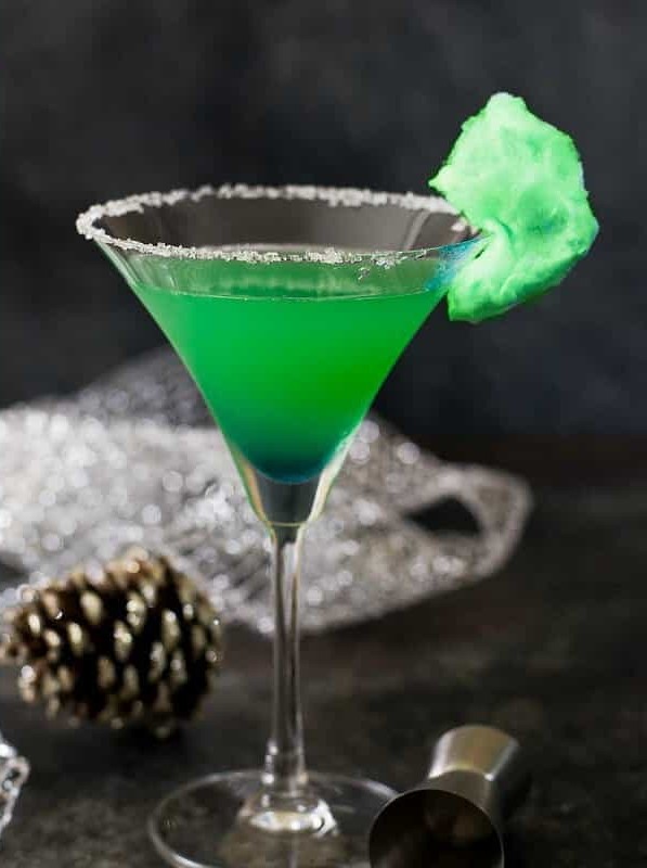 Green Holiday Cheer in a Glass