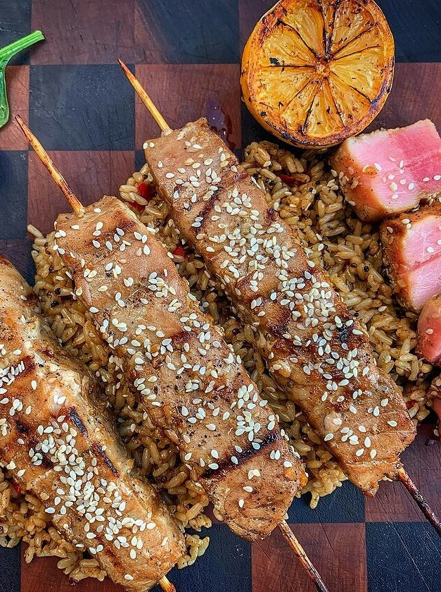 Teriyaki Tuna Skewers with Wood-Fired Flair