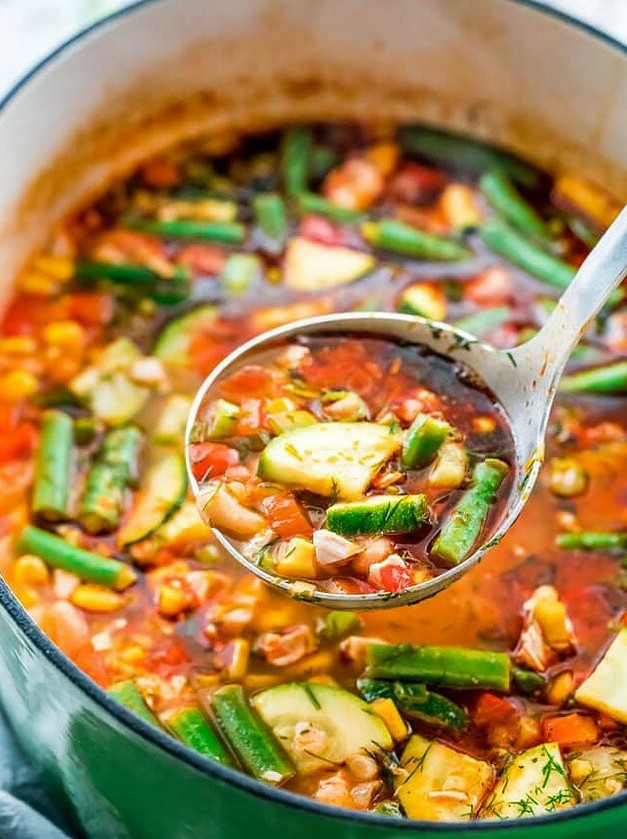 Summer Chicken Veggie Soup Delight