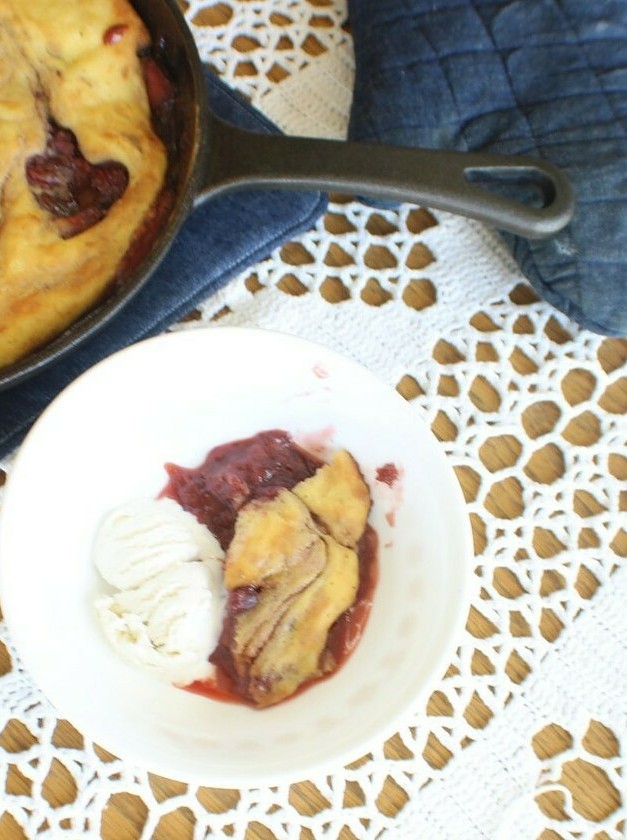 Sourdough Strawberry Rhubarb Skillet Delight