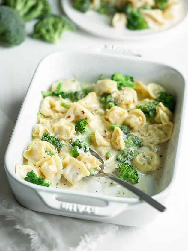 Tortellini Broccoli Bake with Gruyere Cream Sauce