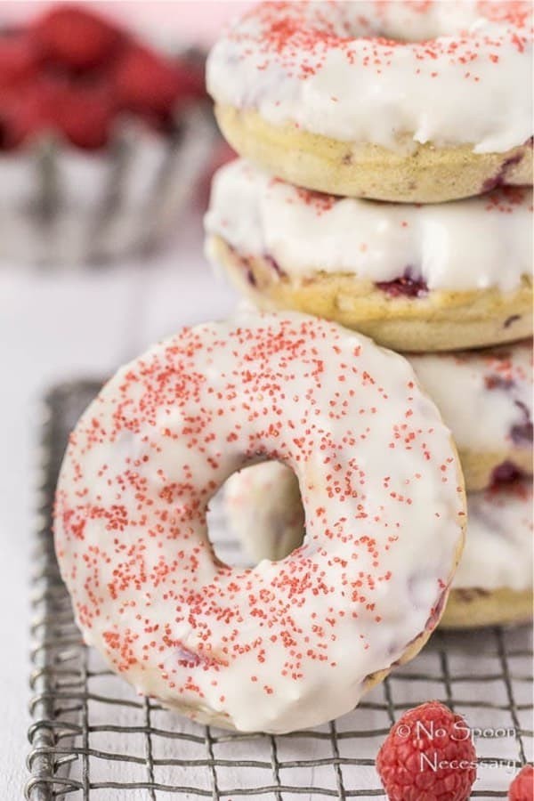 Raspberry Vanilla Donuts with White Chocolate