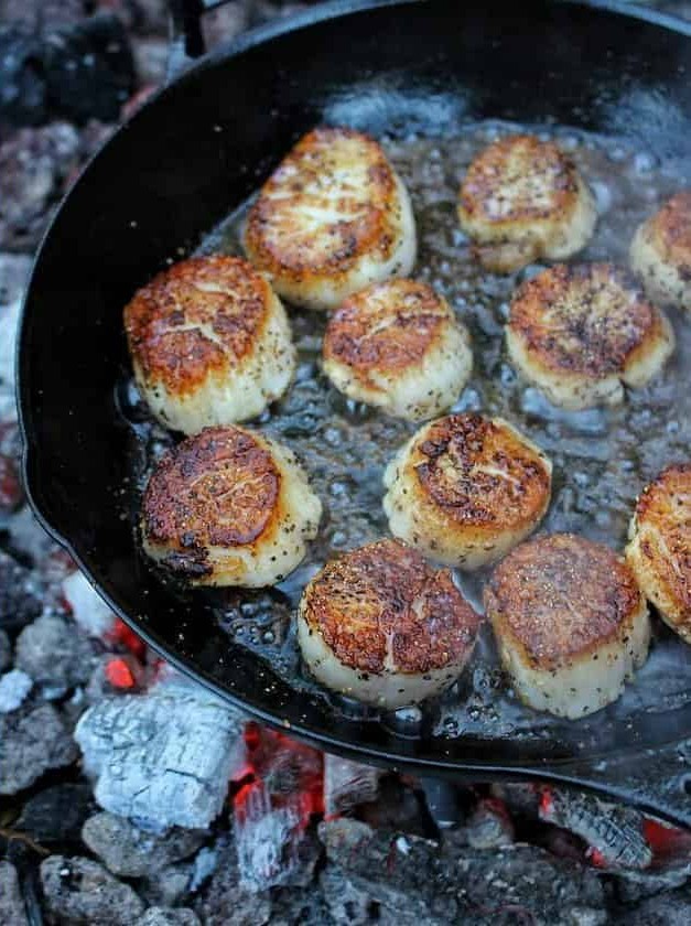 Guinness Glazed Scallops in Brown Sugar Crust
