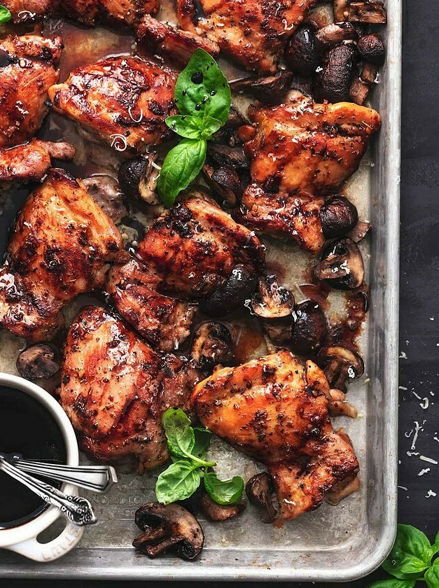 Balsamic Glazed Chicken Thighs Bake