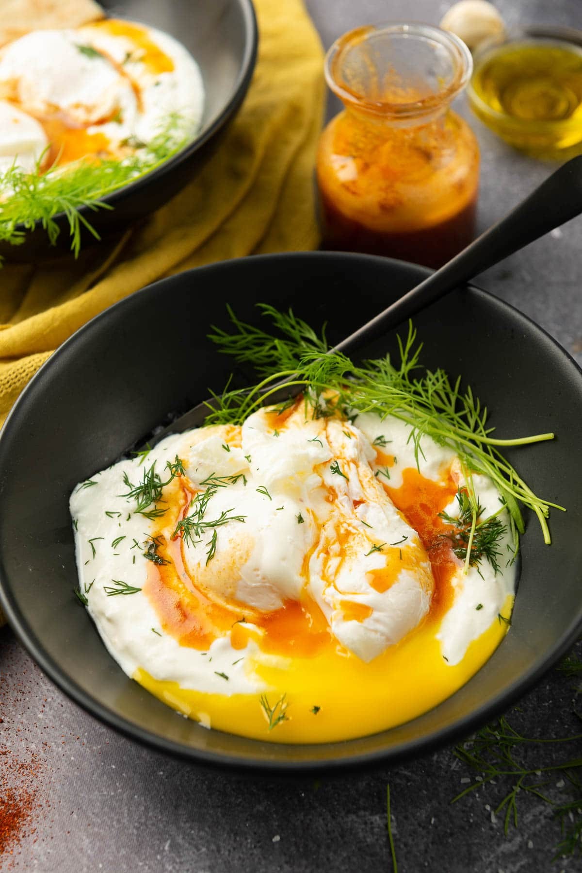 Eggs in Spiced Yoghurt: Turkish Breakfast Delight