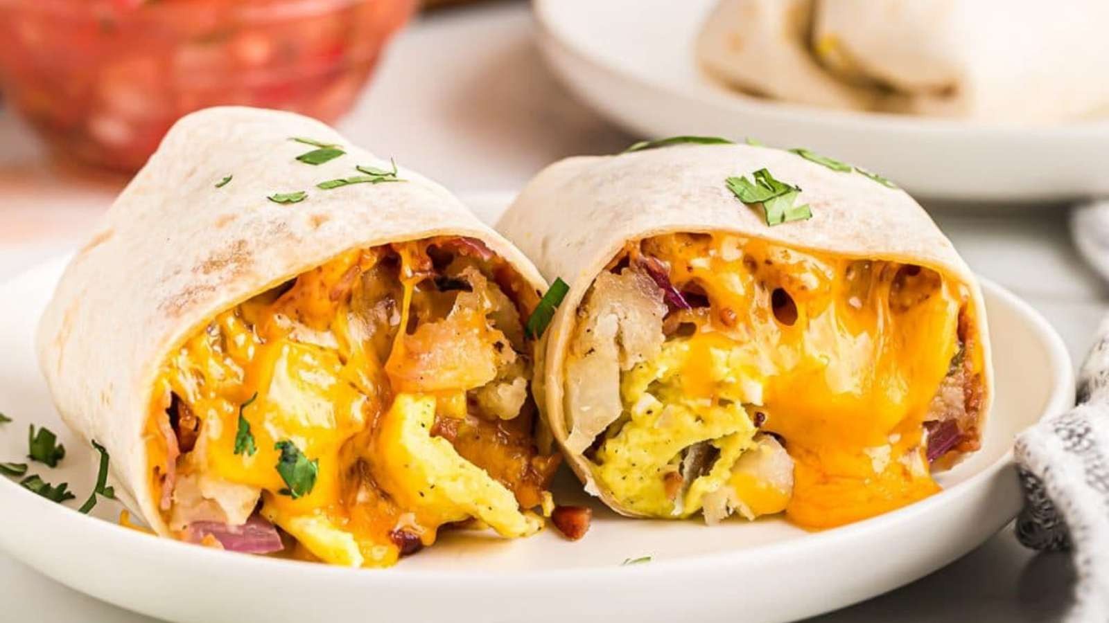 Scrambled Egg & Bacon Tortilla Wraps