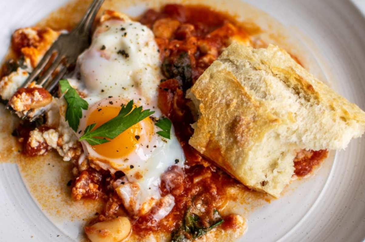 Ricotta-Topped Smoked Egg Bake