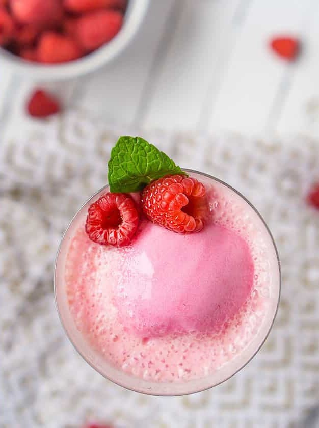 Raspberry Bubbly Dessert in Glass