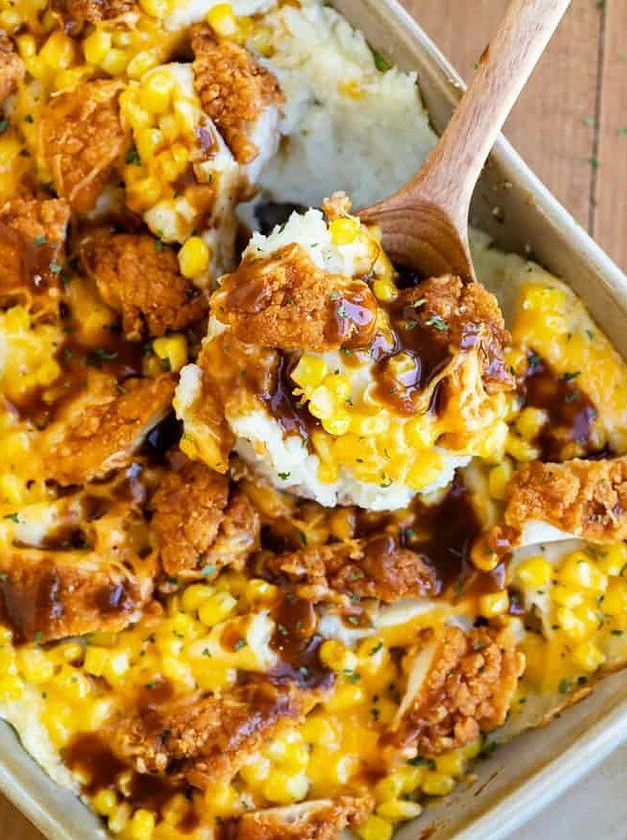 Crispy Chicken Mashed Potato Delight