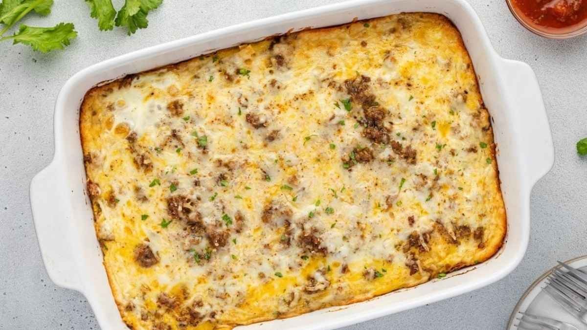 Southwestern Sausage and Egg Tortilla Bake
