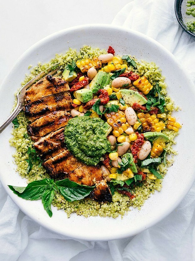 Pesto Chicken Fiesta with Avocado Salsa
