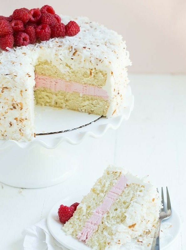 Coconut Raspberry Dream Wedding Cake