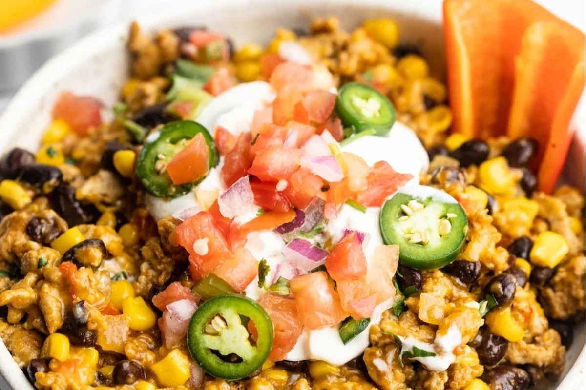 Quick Cheesy Turkey Taco Dinner Skillet