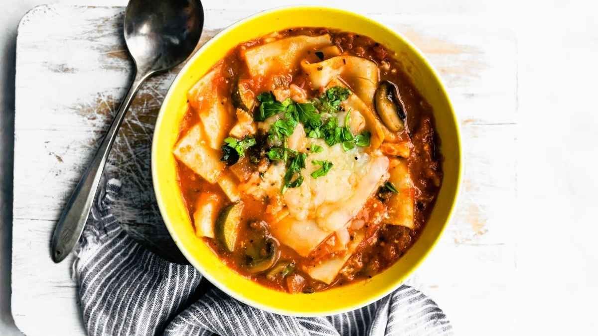 Gluten Free Lasagna Noodle Soup Delight