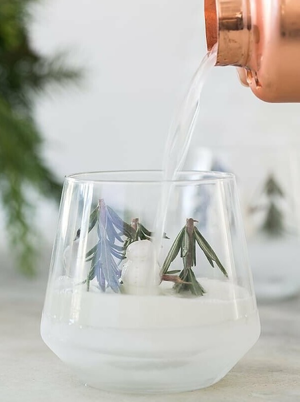 Gin Fizz in Snowy Rosemary Bliss