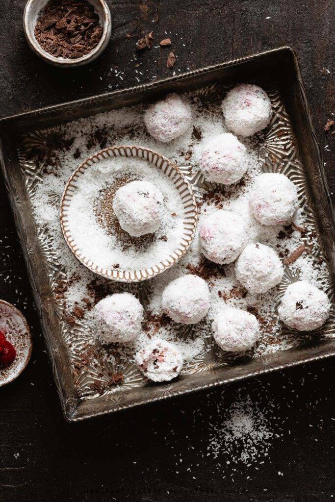 Simple Chocolate Coconut Raspberry Treats