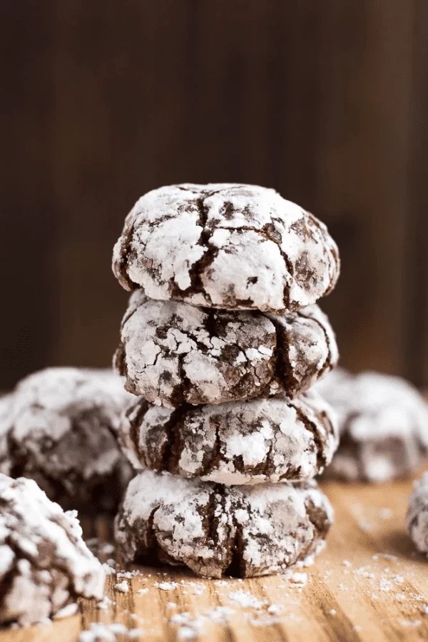 Fudgy Chocolate Crinkle Cookies