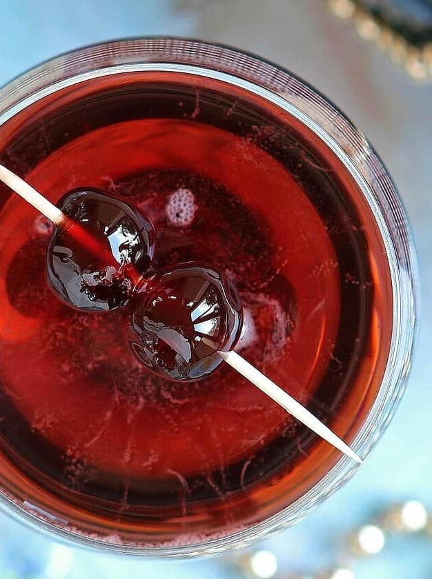 Almond Cherry Sparkle Cocktail