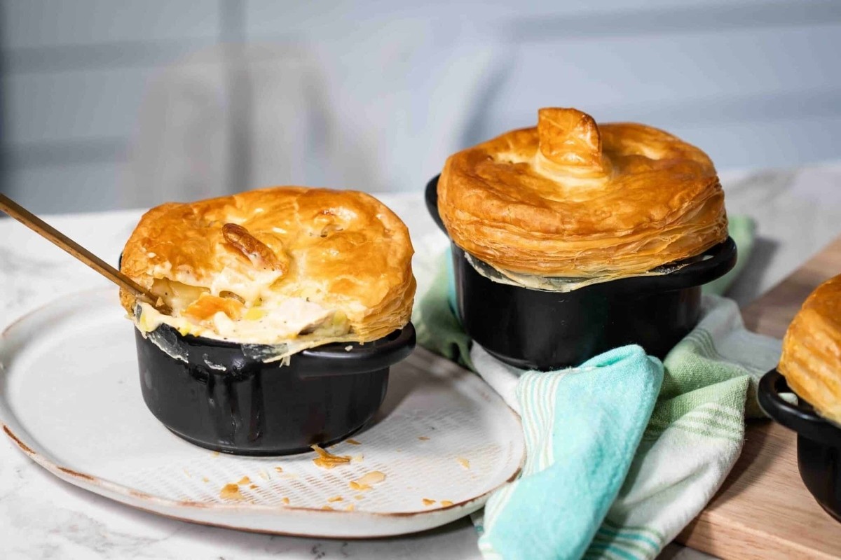 Quick Turkey Pot Pies with Flaky Crust