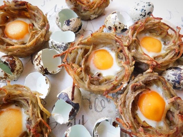 Quail Egg Potato Nests for Easter