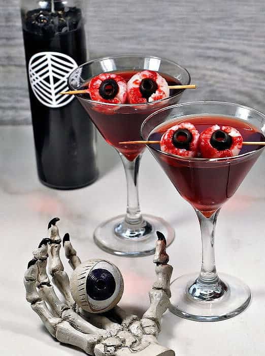 Blood Red Champagne Halloween Cocktail