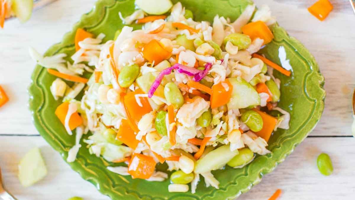 Lighter Cabbage Salad with Reduced Mayo