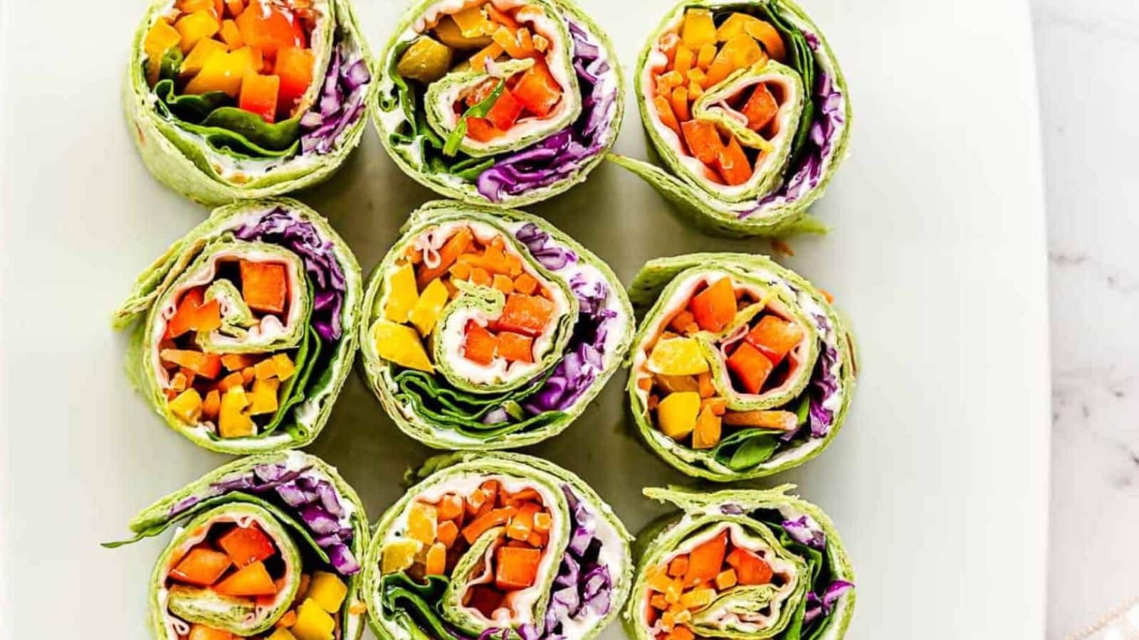 Vibrant Turkey Wraps in Colorful Tortillas