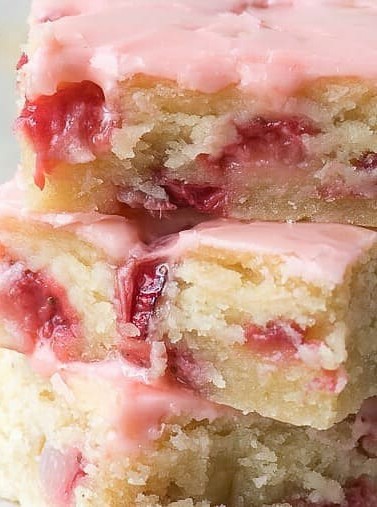 Lemon Strawberry Blondie Bites Delight
