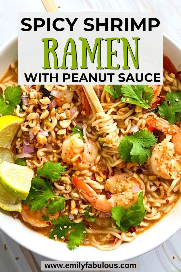 Nutty Spicy Shrimp Ramen Delight