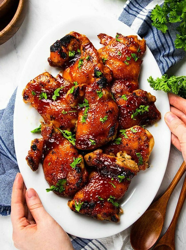 Caramelized Oven BBQ Chicken Thighs