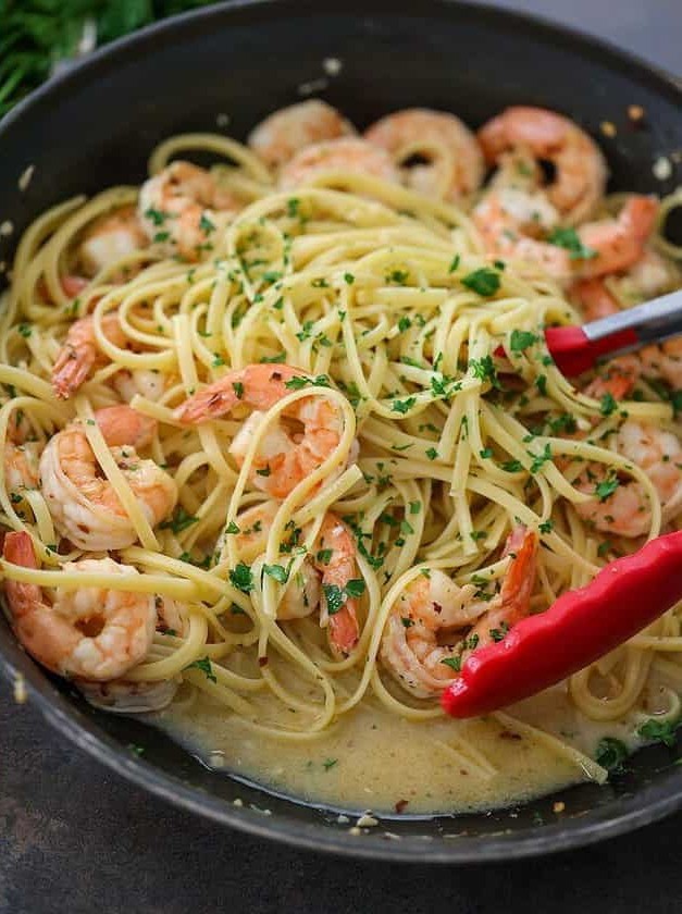 Quick Shrimp Linguine with Old Bay Flavor
