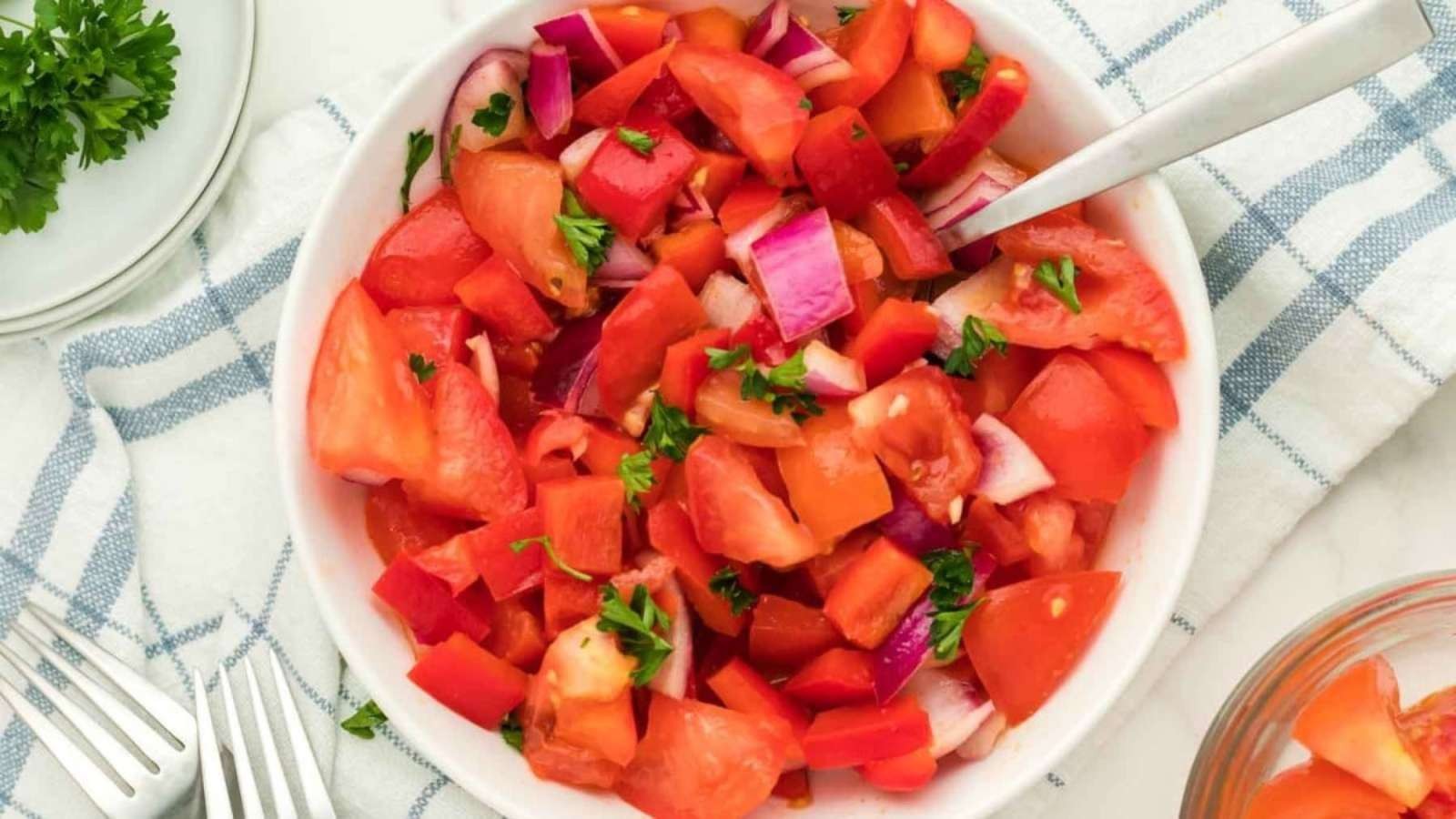 Tomato Bell Pepper Salad Delight