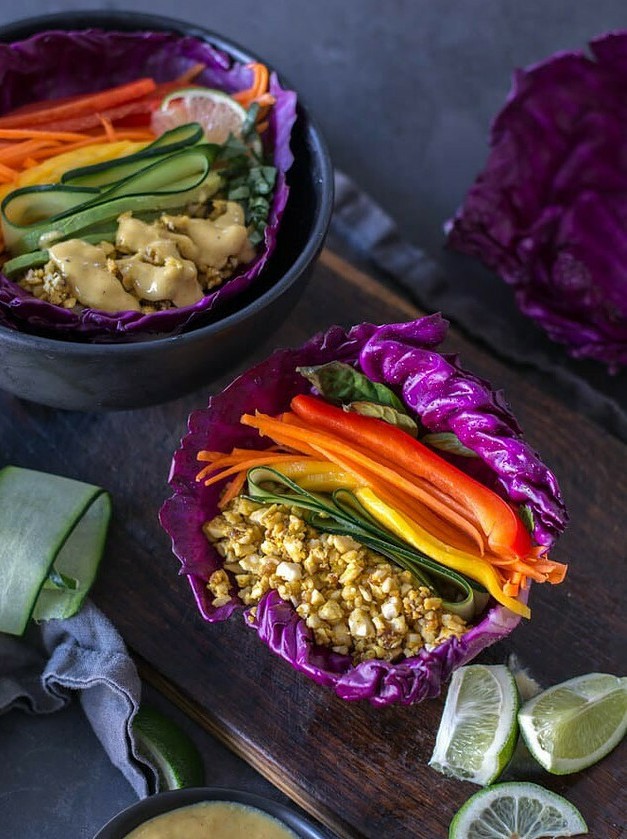 Raw Cashew Mango Cabbage Delight Wrap