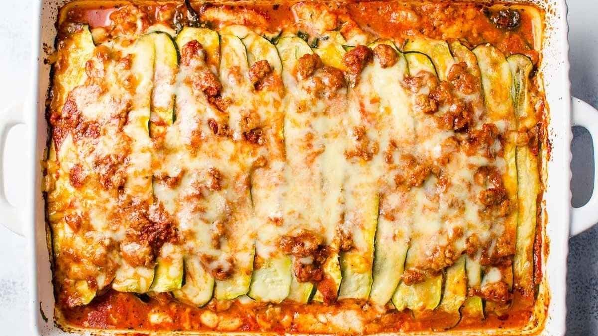 Low Carb Zucchini Pasta Layers